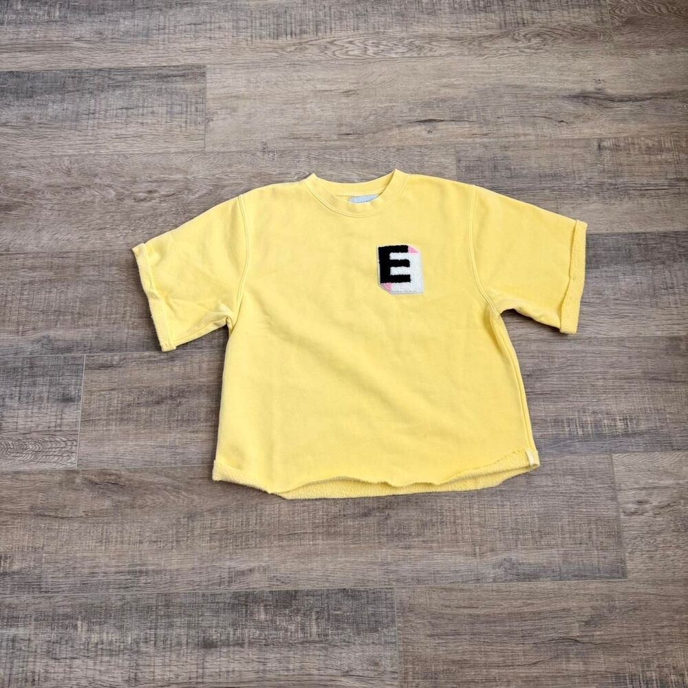 Ell and Emm Cropped Yellow Cutoff Sweatshirt Size Small